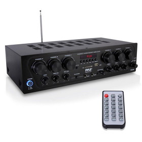 Pyle PTA62BT Compact 750W 6-Ch. Stereo Receiver System with Bluetooth FM Radio MP3 USB SD AUX