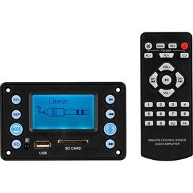 Parts Express 5 VDC Bluetooth 4.2 FM Radio MP3 WAV FLAC Audio Preamp Board with Remote