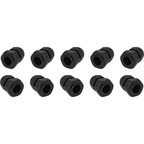 Parts Express 320-4009 Outdoor IP68 Waterproof Plastic Cable Glands/Connectors for OD Cables Black 10-Pack