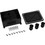 Parts Express Indoor/Outdoor 4.7" x 3.74" x 2" IP68 Black Project Box with 3-Feed Through Waterproof Connectors