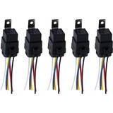 Parts Express Waterproof 30/40A 12V DC 5-Pin SPDT Bosch Type Relays with Interlocking Relay Sockets 5-Pack