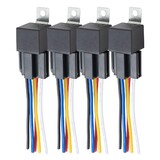 Parts Express waterproof 12V Waterproof Relays 40A 4-Pack 5-Pin with Wiring Harness and Metal Mounting Bracket