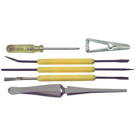 Parts Express 6 Piece Soldering Tool Accessory Kit With Heat Sink and Tweezers