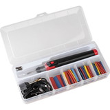 Parts Express Rechargeable 30W Soldering Iron Kit with Heat Shrink Tip, Heat Shrink Tubing, USB cable, and Case