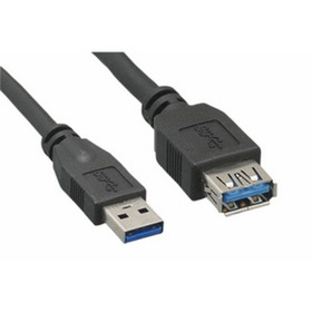 Parts Express Black USB 3.0 A Male/A Female Extension Cable