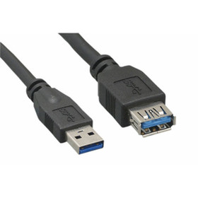 Parts Express Black USB 3.0 A Male/A Female Extension Cable