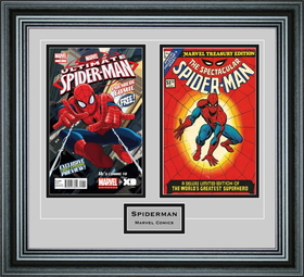 Perfect Cases Double Comic Book Frame with Engraving in Premium Moulding