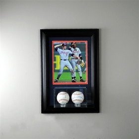 Perfect Cases Wall Mounted Double Baseball 8 x 10 Display Case