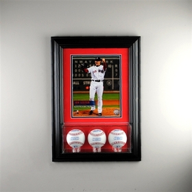 Perfect Cases Wall Mounted Triple Baseball 8 x 10 Display Case