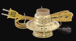 B & P #2 Brass Plated Electric Burner / Gold Cord, 130206