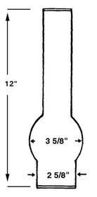 B&P Lamp Supply 2 5/8" x 12" Lamp Chimney, 157952