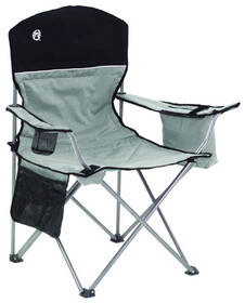Coleman Chair - Oversized Quad W/ Cooler - Gray/Black