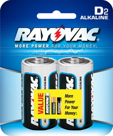 Ray O Vac Alkaline D Size - 2 Pk Carded, 813-2