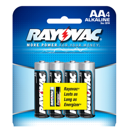 Ray O Vac Alkaline AA Size - 4 Pk Carded, 815-4B
