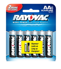 Ray O Vac Alkaline AA Size - 6 Pack, 815-6