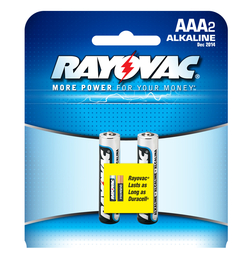 Ray O Vac Alkaline AAA Size - 2 Pk Carded, 824-2