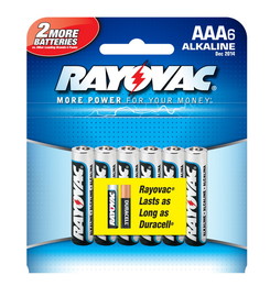 Ray O Vac Alkaline AAA Size - 6 Pack, 824-6