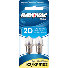 Ray O Vac 2D Krypton Bulb - 2 Pk, K2-2