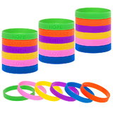 Muka 24 PCS Silicone Bracelets Debossed Inspirational Sayings Rubber Wristbands for Sport Competing