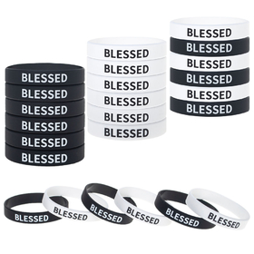 Muka 24 PCS Silicone Bracelets Blessed Religious Oath Wristbands, Fitness Sport Working Life