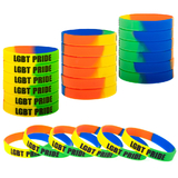 Muka 24 PCS Gay Pride Rainbow Silicone Wristbands Rubber Bracelets Party Favors