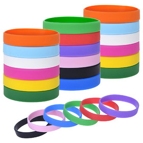 Muka 24 PCS Multicolored Kids Rubber Bands, Silicone Bracelet