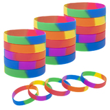 Muka 20 PCS Rainbow Gay Pride Wristbands Silicone Bracelets Support LGBTQ Cause, Halloween Decorations