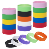 Muka 20 PCS Wide Silicone Bands for Adults, Retro Bangle Wristbands, Party Favor, Halloween Decorations