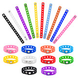 Muka 20 PCS Adult Rubber Charm Wristbands, Silicone Adjustable Bracelets Back to School Gifts