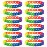 Muka 12 PCS Rainbow Chain Link Silicone Bracelets, LGBTQ Bracelet for Men Women