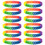Muka 12 PCS Chain Link Silicone Rainbow Pride Bracelets, Party Adult Wristbands