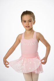 Prima Soft Children'S Leotards 910C 2 Piece Leotard And Skirt Ballet Shoe Embossed - Pink