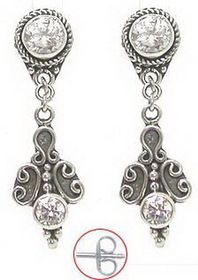 Painful Pleasures BAER024-pair Fleur de Bali Sterling Silver Fashion Earrings