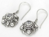 Painful Pleasures BAER070-pair Cluster French Hook Bali Sterling Silver Earrings
