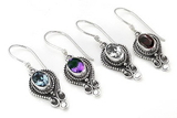 Painful Pleasures BAER078-pair Center Dot Bali Sterling Silver French Hook Wholesale Earrings