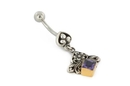 Painful Pleasures BAN101 14g 7/16'' Flower & Diamond Shaped Belly Button Ring