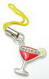Painful Pleasures CEL005 Studded Martini Glass Wholesale Cell Phone Charm