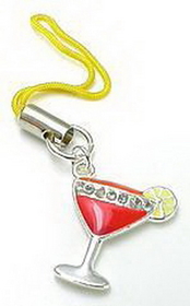 Painful Pleasures CEL005 Studded Martini Glass Wholesale Cell Phone Charm