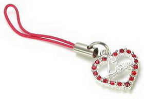 Painful Pleasures CEL025 RED LOVE HEART Wholesale Cell Phone Charms