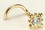 Painful Pleasures Custom-023-NS036-BG 20g - 16g 14kt Yellow Gold 2.1mm Jeweled Burst Nostril Jewelry - Custom Made - Price Per 1
