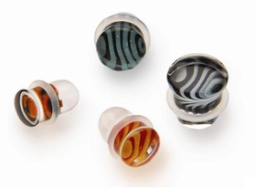 Gorilla Glass Custom-076-TGP-S-GG Tiger Stripe Single Flare Borosilicate Glass Plug - Custom Made - Price Per 1