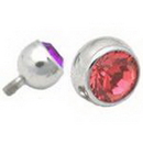 Painful Pleasures Custom-232-LE 14g - 6g Internally Threaded Jeweled Ball - Custom Made - Price Per 1