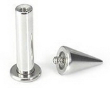Painful Pleasures Custom-278-SL003-le 14g Steel Labret Lip Ring Stud Internally Threaded Ball or Spike (CUSTOM MADE)