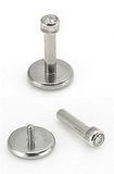Painful Pleasures Custom-354-TITladiamond-le 16g Flat Bezel Titanium 1.5mm or 2.0mm or 2.5mm or 3mm Genuine Diamond Internal Labret - Custom Made - Price Per 1