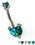 Painful Pleasures Custom-376-TreJolieNavHeart-le 16g-14g-12g Heart Opal Navel Belly Button Ring (CUSTOM MADE)