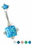 Painful Pleasures Custom-379-TreJolieNavSquare-le 16g-14g-12g Princess Cut Opal Navel Belly Button Ring (CUSTOM MADE)