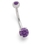 Painful Pleasures Custom-497-le 16g - 12g Internal Hybrid 6mm Round 4 Prong Belly Button Ring - Custom Made - Price Per 1
