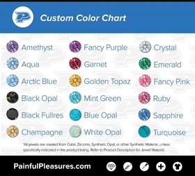 Painful Pleasures Custom-766-DT085-BG 14kt Yellow, White or Rose Gold Internally Threaded Jeweled Burst Top - Custom Made - Price Per 1