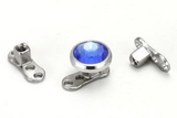 Painful Pleasures DERM035-STEM-VER4 14g Titanium Dermal Anchor with Square Post 2mm Rise and 3-Hole Base - Price Per 1