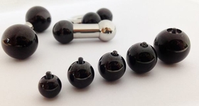 Painful Pleasures derm196 0g Internally Threaded Black PVD Coated Counter-Sunk Ball - Price Per 1